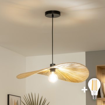 Brilagi - LED-hanglamp aan kabel CERIA BOHO 1xE27/40W/230V Ø 60 cm raffia