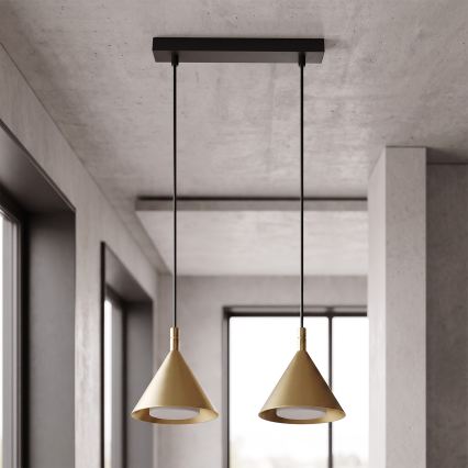 BRILAGI - LED Hanglamp aan kabel CONE DOUBLE 2xGX53/15W/230V goudkleurig