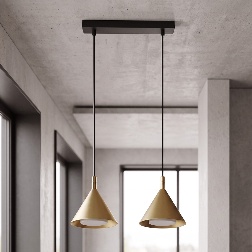 BRILAGI - LED Hanglamp aan kabel CONE DOUBLE 2xGX53/15W/230V goudkleurig