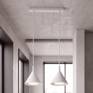 BRILAGI - LED Hanglamp aan kabel CONE DOUBLE 2xGX53/15W/230V wit