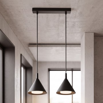 BRILAGI - LED hanglamp aan kabel CONE DOUBLE 2xGX53/15W/230V zwart