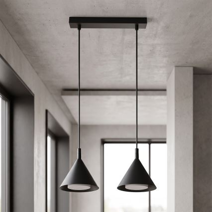 BRILAGI - LED hanglamp aan kabel CONE DOUBLE 2xGX53/15W/230V zwart