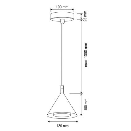 BRILAGI - LED Hanglamp aan kabel CONE SINGLE 1xGX53/15W/230V beige