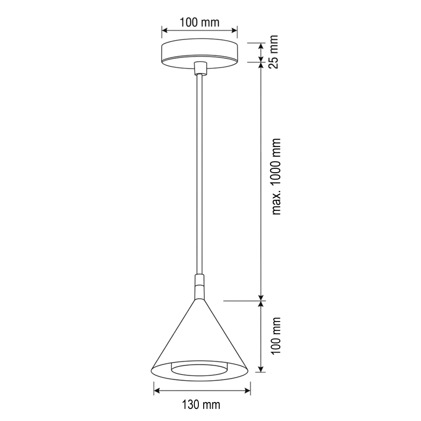 BRILAGI - LED Hanglamp aan kabel CONE SINGLE 1xGX53/15W/230V beige