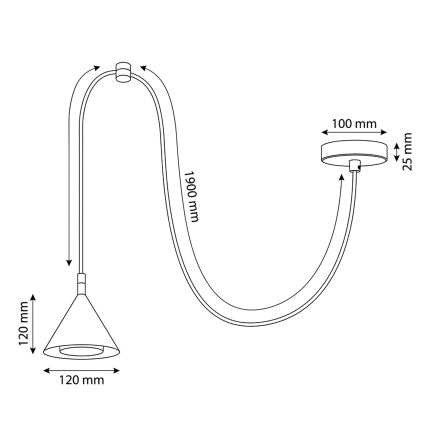 BRILAGI - LED Hanglamp aan kabel CONE SINGLE SPIDER 1xGX53/15W/230V goud