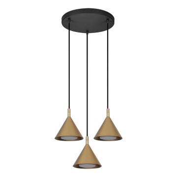 BRILAGI - LED Hanglamp aan kabel CONE TRIPLE ROUND 3xGX53/15W/230V goudkleurig