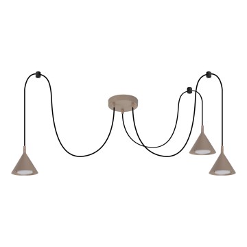 BRILAGI - LED Hanglamp aan kabel CONE TRIPLE SPIDER 3xGX53/15W/230V beige