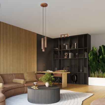 Brilagi - LED-hanglamp aan kabel CRESTO 1xGU10/10W/230V bruin