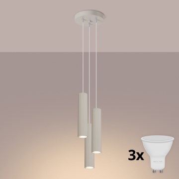 Brilagi - LED-hanglamp aan kabel CRESTO 3xGU10/10W/230V crème