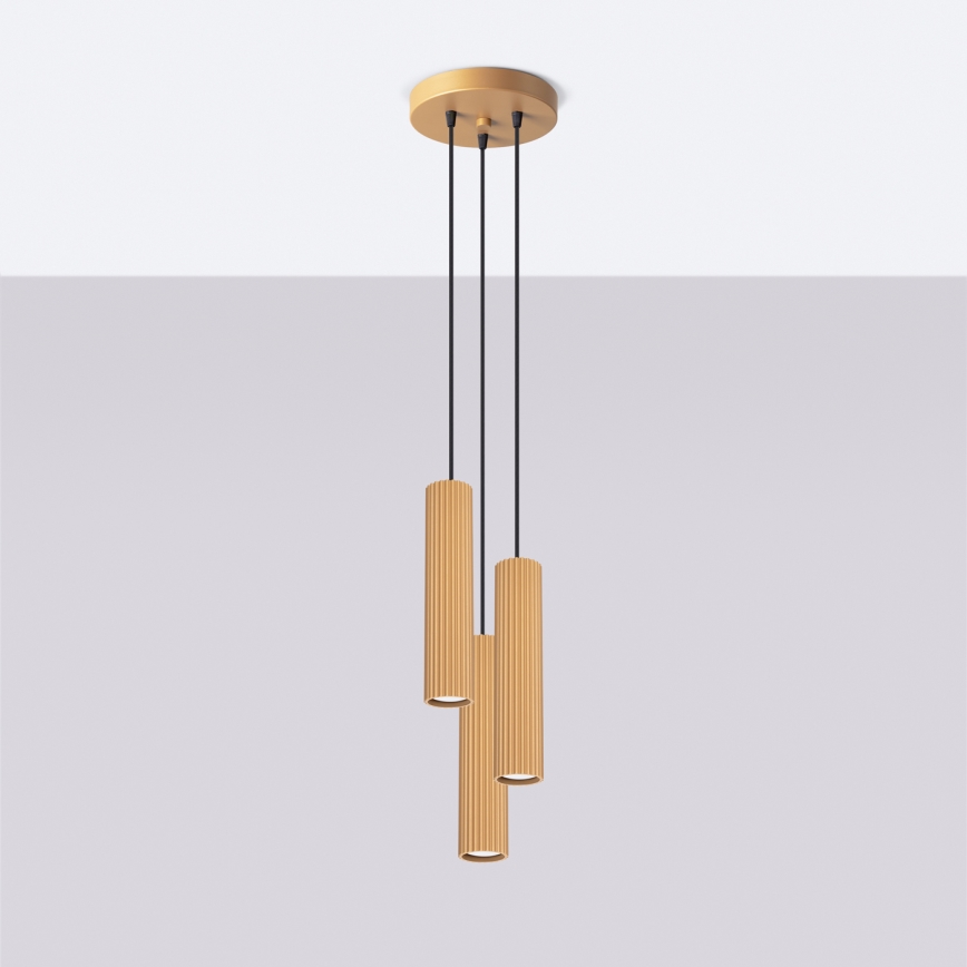 Brilagi - LED-hanglamp aan kabel CRESTO 3xGU10/10W/230V goud