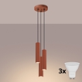BRILAGI - LED-hanglamp aan kabel CRESTO 3xGU10/10W/230V oranje