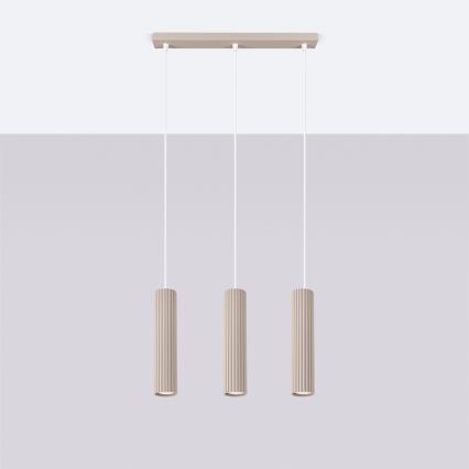 Brilagi - LED-hanglamp aan kabel CRESTO 3xGU10/10W/230V taupe