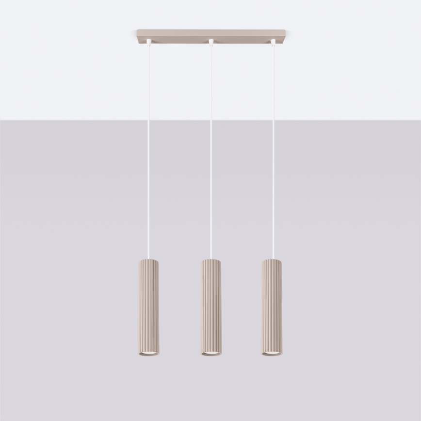 Brilagi - LED-hanglamp aan kabel CRESTO 3xGU10/10W/230V taupe