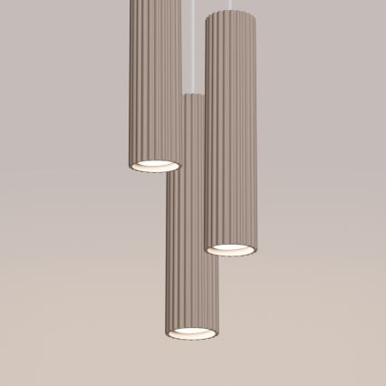 Brilagi - LED-hanglamp aan kabel CRESTO 3xGU10/10W/230V taupe