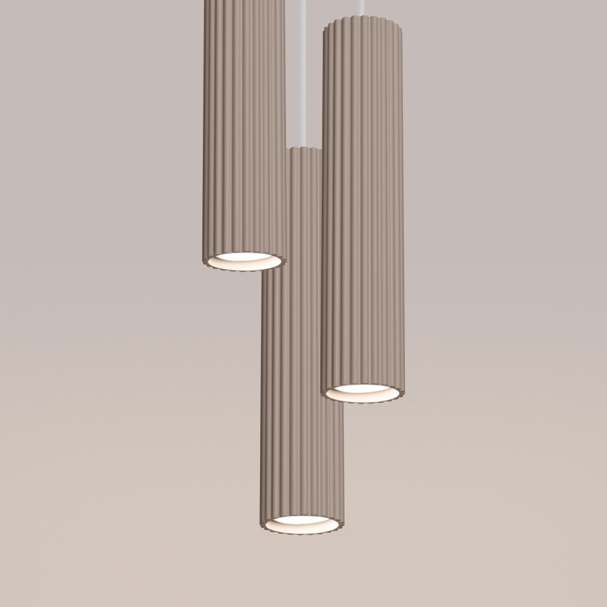 Brilagi - LED-hanglamp aan kabel CRESTO 3xGU10/10W/230V taupe