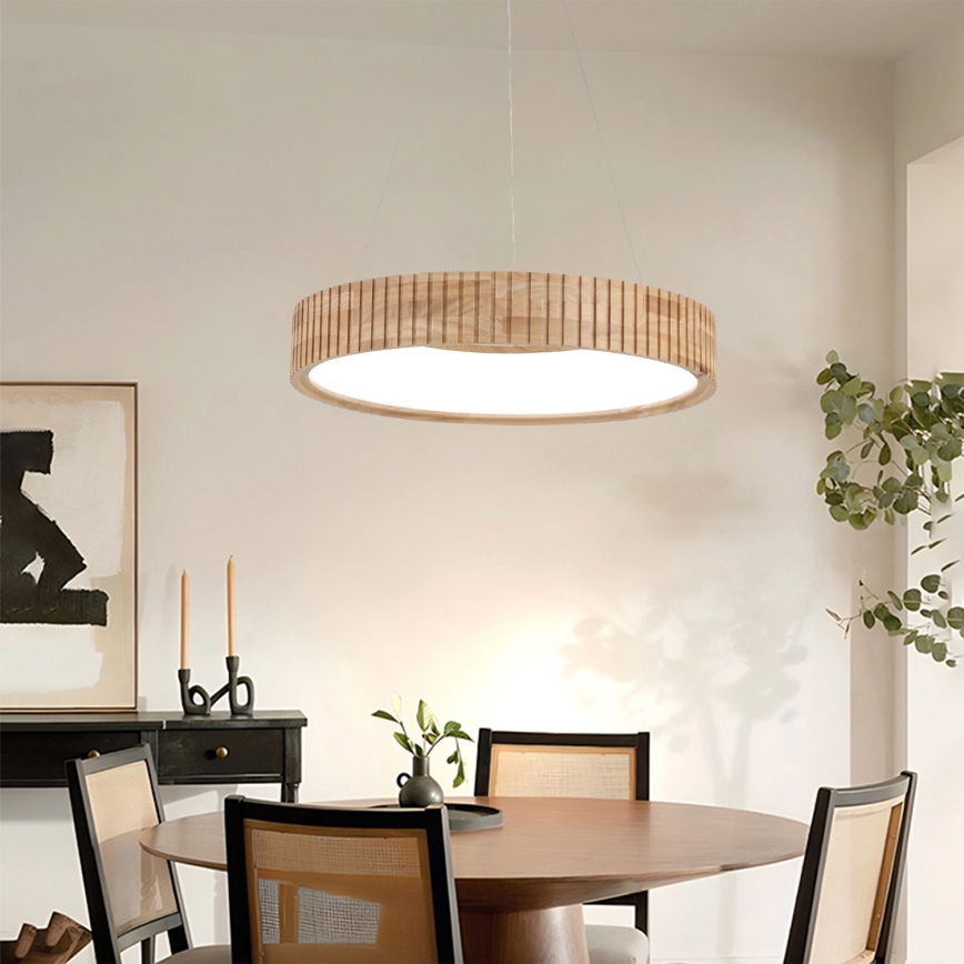 Brilagi - LED-hanglamp aan kabel FALCON WOOD MODERN LED/30W/230V 3000/4000/6000K Ø 45 cm hout