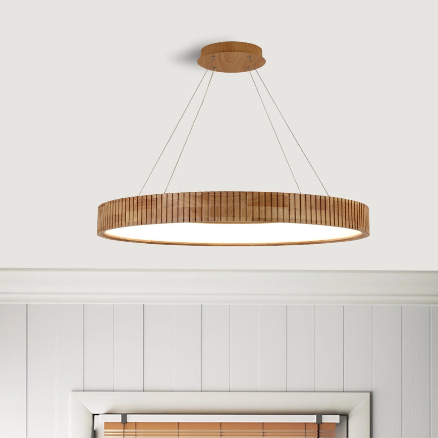 Brilagi - FALCON WOOD MODERN LED-hanglamp aan kabel, 60W/230V, 3000/4000/6000K, Ø 80 cm, hout