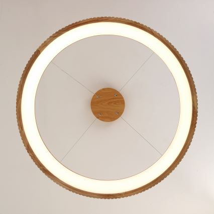 Brilagi - FALCON WOOD MODERN LED-hanglamp aan kabel, 60W/230V, 3000/4000/6000K, Ø 80 cm, hout