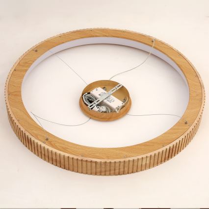 Brilagi - FALCON WOOD MODERN LED-hanglamp aan kabel, 60W/230V, 3000/4000/6000K, Ø 80 cm, hout