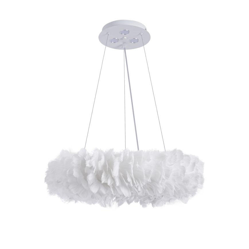 Brilagi - LED-hanglamp aan kabel FEATHER 3xE27/40W/230V + 3xLED/3W Ø 50 cm wit