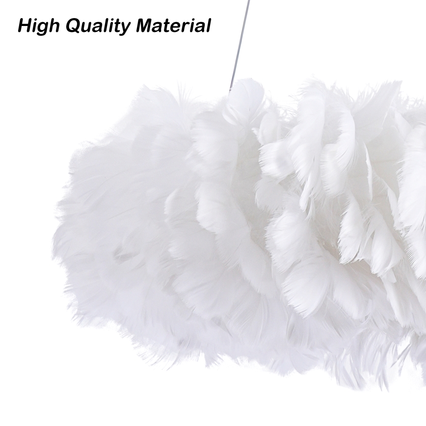 Brilagi - LED-hanglamp aan kabel FEATHER 3xE27/40W/230V + 3xLED/3W Ø 50 cm wit