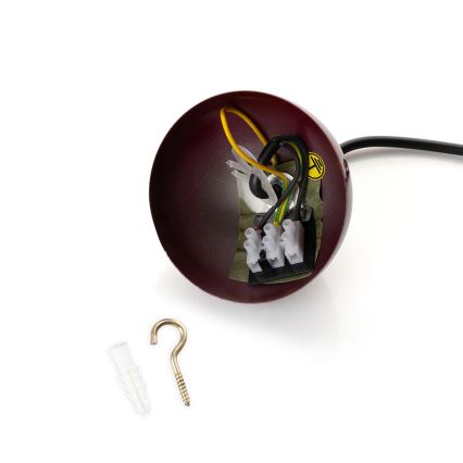 Brilagi - LED-hanglamp aan kabel METALO 1xE27/40W/230V Ø 40 cm bordeaux/koper