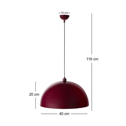 Brilagi - LED-hanglamp aan kabel METALO 1xE27/40W/230V Ø 40 cm bordeaux/koper