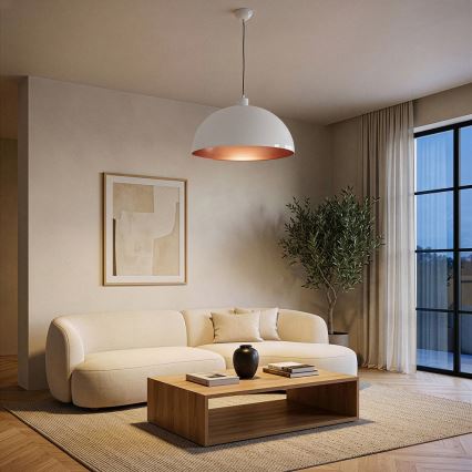 Brilagi - LED-hanglamp aan kabel METALO 1xE27/40W/230V Ø 40 cm wit/koper