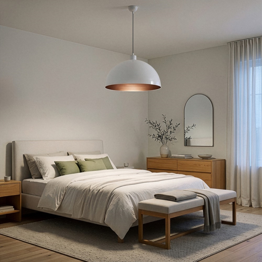 Brilagi - LED-hanglamp aan kabel METALO 1xE27/40W/230V Ø 40 cm wit/koper