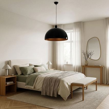 Brilagi - LED-hanglamp aan kabel METALO 1xE27/40W/230V Ø 40 cm zwart/koper