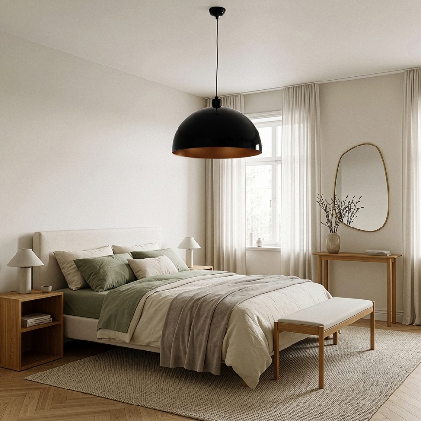 Brilagi - LED-hanglamp aan kabel METALO 1xE27/40W/230V Ø 40 cm zwart/koper
