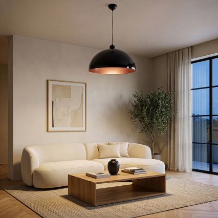 Brilagi - LED-hanglamp aan kabel METALO 1xE27/40W/230V Ø 40 cm zwart/koper