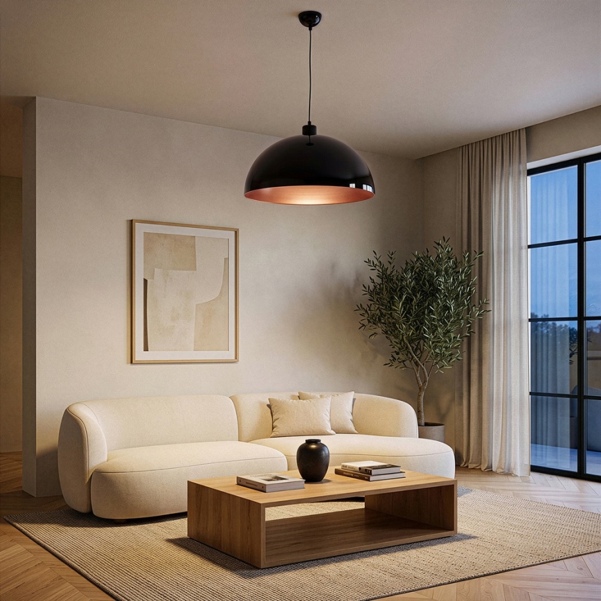 Brilagi - LED-hanglamp aan kabel METALO 1xE27/40W/230V Ø 40 cm zwart/koper