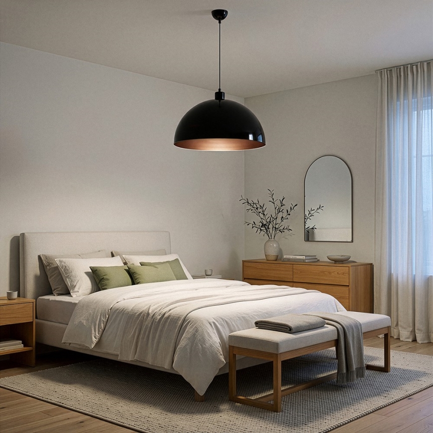 Brilagi - LED-hanglamp aan kabel METALO 1xE27/40W/230V Ø 40 cm zwart/koper