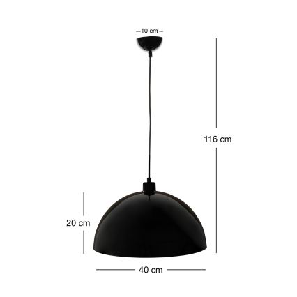 Brilagi - LED-hanglamp aan kabel METALO 1xE27/40W/230V Ø 40 cm zwart/koper