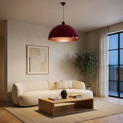 BRILAGI - LED-hanglamp aan kabel METALO 1xE27/40W/230V Ø 60 cm bordeaux/koper
