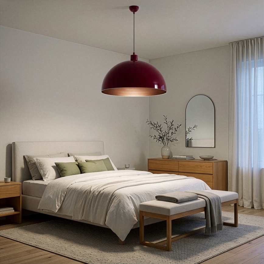 BRILAGI - LED-hanglamp aan kabel METALO 1xE27/40W/230V Ø 60 cm bordeaux/koper