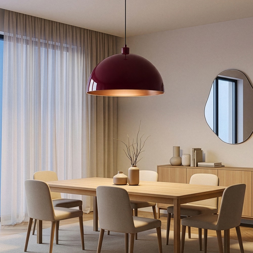 BRILAGI - LED-hanglamp aan kabel METALO 1xE27/40W/230V Ø 60 cm bordeaux/koper