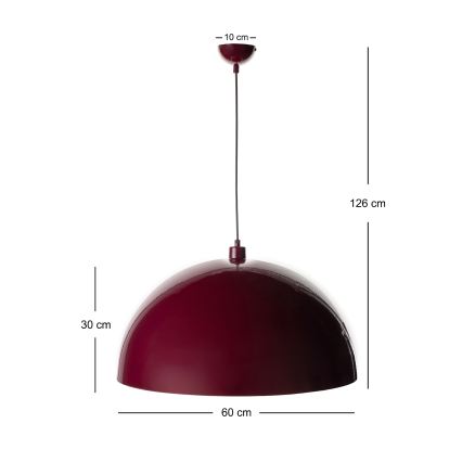 BRILAGI - LED-hanglamp aan kabel METALO 1xE27/40W/230V Ø 60 cm bordeaux/koper