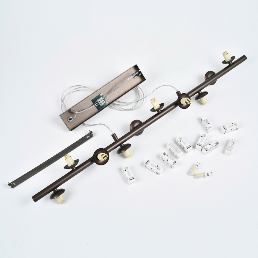 Brilagi - LED-hanglamp aan kabel MILLA 10xG9/3W/230V bruin/rookbruin