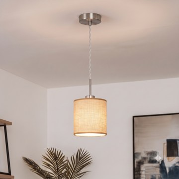 Brilagi - LED-hanglamp aan kabel NUBILA 1xE27/60W/230V Ø 14 cm lichtbruin