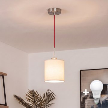 Brilagi - LED-hanglamp aan kabel NUBILA 1xE27/60W/230V Ø 14 cm rood/crème