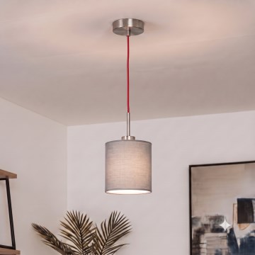 Brilagi - LED-hanglamp aan kabel NUBILA 1xE27/60W/230V Ø 14 cm rood/lichtgrijs