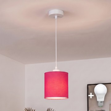 BRILAGI - LED hanglamp aan kabel NUBILA 1xE27/60W/230V Ø 14 cm wit/roze