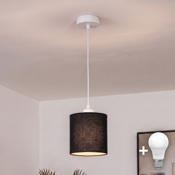 BRILAGI - LED hanglamp aan kabel NUBILA 1xE27/60W/230V Ø 14 cm wit/zwart