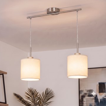 Brilagi - LED-hanglamp aan kabel NUBILA 2xE27/60W/230V crèmekleurig