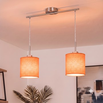 Brilagi - LED-hanglamp aan kabel NUBILA 2xE27/60W/230V oranje