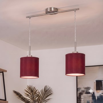 Brilagi - LED-hanglamp aan kabel NUBILA 2xE27/60W/230V pompejaans rood
