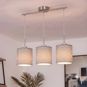 Brilagi - LED-hanglamp aan kabel NUBILA 3xE27/60W/230V grijs