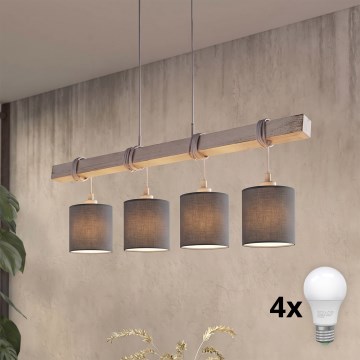 Brilagi - LED-hanglamp aan kabel NUBILA 4xE27/60W/230V grijs/antraciet